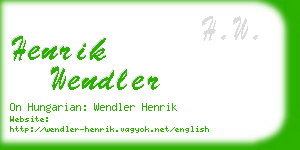 henrik wendler business card